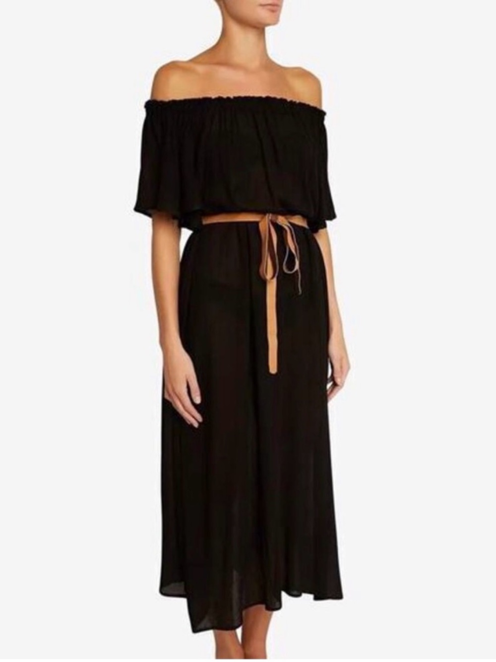eberjey summer of love Roma black gauzy coverup maxi dress size small